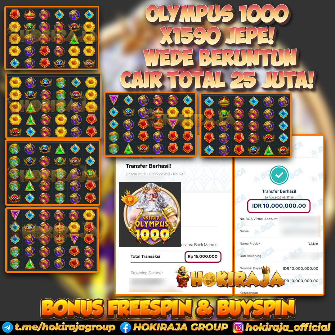 HOKIRAJA JACKPOT SLOT GATES OF OLYMPUS 1000 RP 25.000.000 ID : OTE***